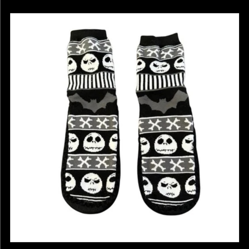 Disney Jack Skellington Slipper Socks Nightmare Before Christmas Gripper Bottoms